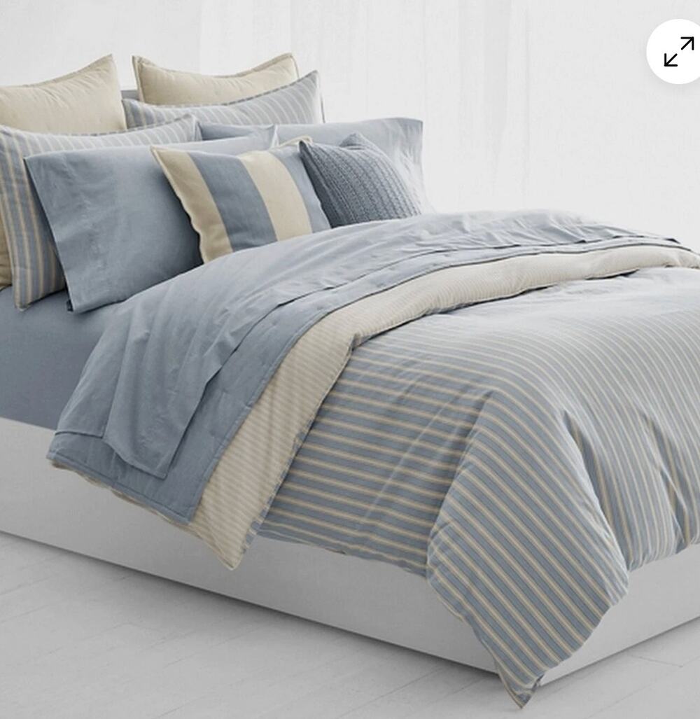 New Lauren Ralph Lauren Graydon Bold Stripe Queen Full Duvet Cover